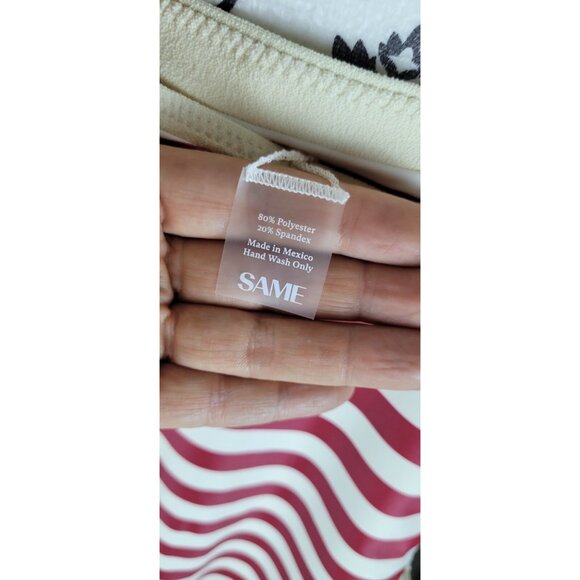 SAME Los Angeles Swim Womens One Piece ColorBlock Stripped Burgandy XSmall - Picture 7 of 7